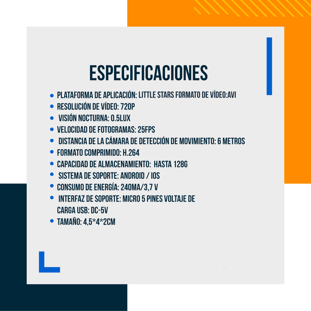 Mini cámara de vídeos HD A9📸WIFI✨ Inalámbrica🙌