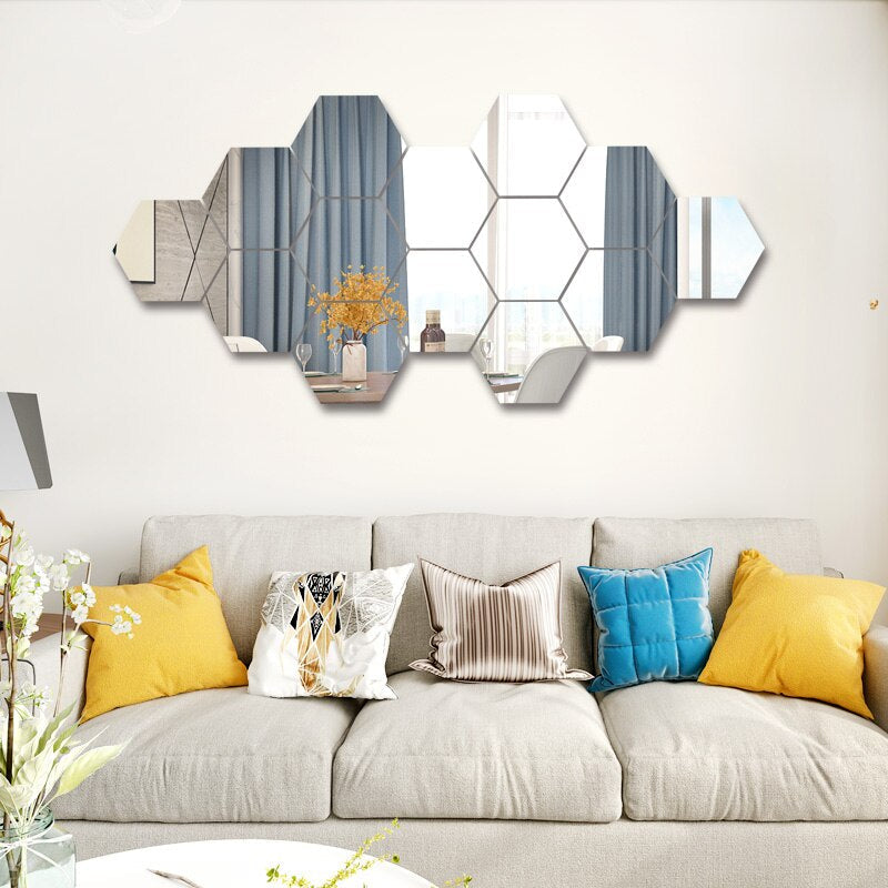 💥Espejos Decorativos hexagonales 30  piezas 💥Adhesivo💥