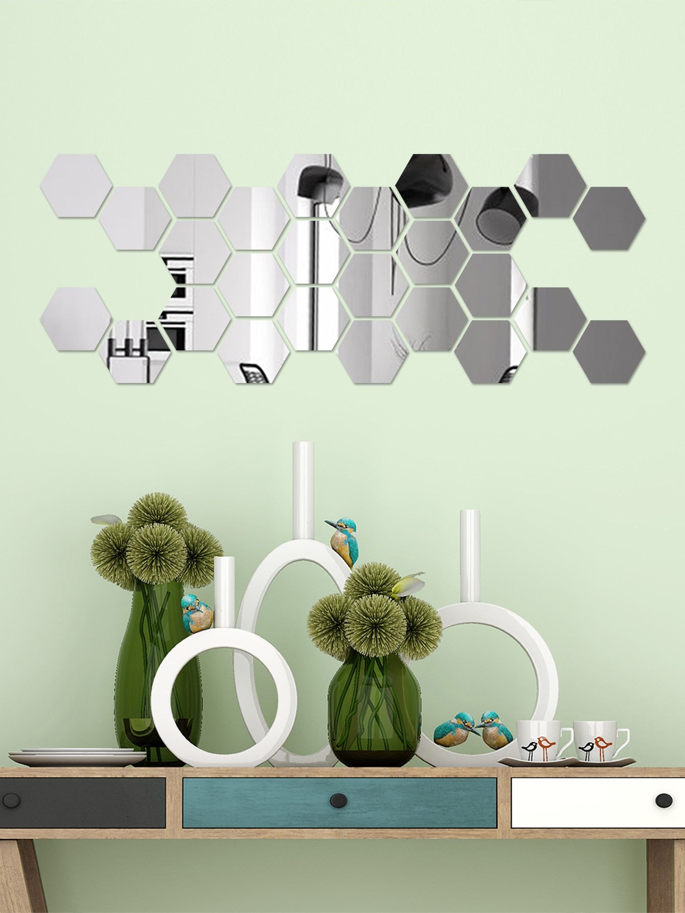 💥Espejos Decorativos hexagonales 30  piezas 💥Adhesivo💥