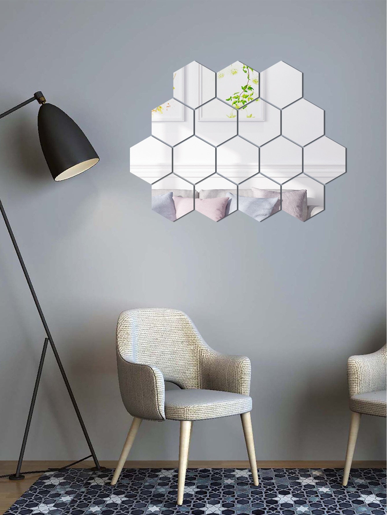 💥Espejos Decorativos hexagonales 30  piezas 💥Adhesivo💥