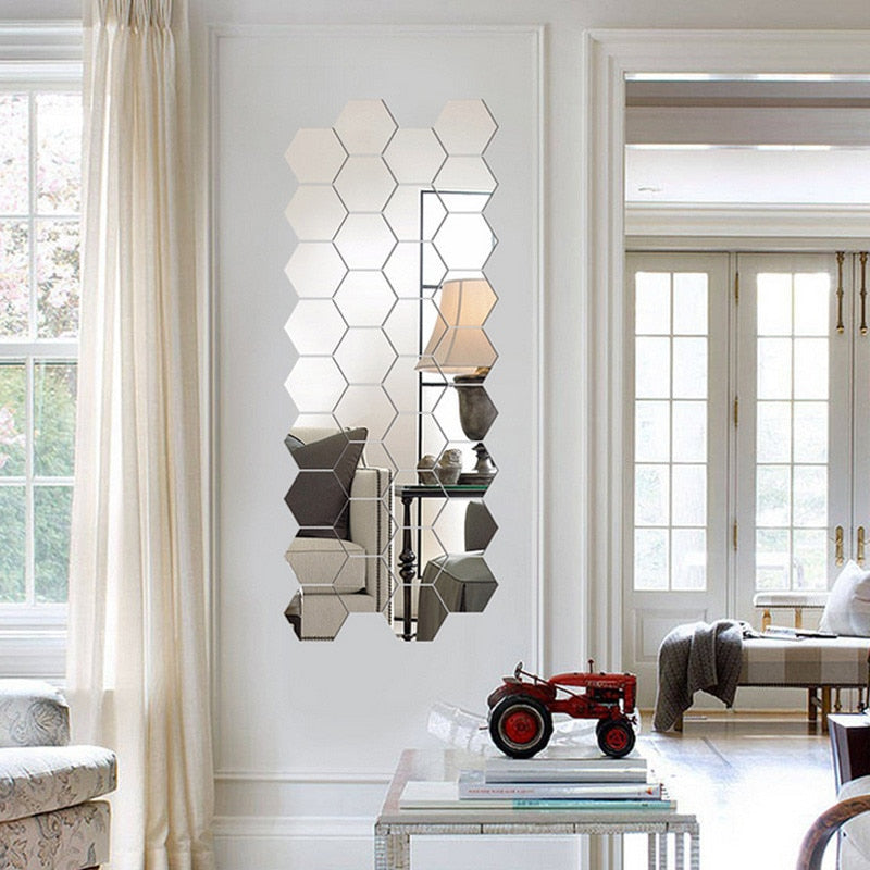 💥Espejos Decorativos hexagonales 30  piezas 💥Adhesivo💥